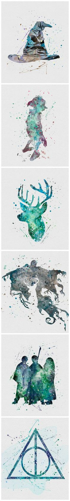 four different types of watercolors are shown in the same row, each with their own image