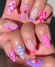 Design Acrylics, Paznokcie Hello Kitty, 2024 Nails, Nail Art For Beginners, Floral Nail Designs, Pink Nail Art