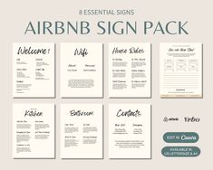 the air bnb sign pack includes eight different font styles, including one for each letter