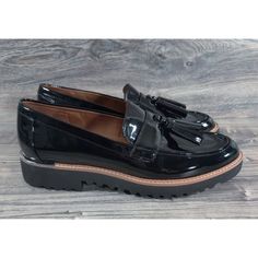 Elevate Your Shoe Game With These Stylish Franco Sarto Carolynn Patent Flat Loafers In Classic Black. Perfect For Any Occasion, From Travel To Business, These Shoes Are Designed For Comfort And Durability. The Cushioned Insole And Non-Slip Features Make Them Ideal For Everyday Wear, While The Man-Made Upper Material Ensures They Will Last For Years To Come. Shoes Are Unworn But Have A Small Scuff On The Back From Handling. Pointed Loafers, Flat Loafers, Blue Suede Shoes, Pink Flats, Patent Leather Loafers, Franco Sarto Shoes, Shoes Womens, Franco Sarto, Blue Suede