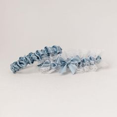 A stylish wedding garter heirloom that's expertly handcrafted for you and ready-to-ship. Say "hello" to The Garter Girl's Just Say Yes collection of modern, pre-made wedding garter heirlooms. Stylishly designed and perfect for those "I totally forgot about this until the last minute" wedding morning moments. Customizations - including color changes, size adjustments and embroidery - are not possible in the Just Say Yes collection. (It's how we can get it to you so fast, my friend.) If you want t Wedding Garter Blue, Bridal Garter Lace, Blue White Weddings, Wedding Garter Lace, Last Minute Wedding, Dusty Blue Wedding, Wedding Morning, Perfect Bride, Dusty Blue Weddings