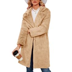 PRICES MAY VARY. Material: Women's faux fur coat are made of soft faux fur fleece fiber; Faux fur is exceptionally durable, it super warm and nice to the touch. Features: Long sleeve, open front cardigan coat, chic style, cozy fit outwear faux fur jackets for women. This fun faux-fur coat has a generous collar and fit for a casual look; Comfortable pockets and wide cuffs provide a cozy defense against the elements. Matching: Women's shaggy cardigans coats are great to match with your casual shir Faux Fur Long Coat, Fur Long Coat, Pink Fur Coat, Black Fur Coat, Long Fur Coat, Chunky Sweater Cardigan, Womens Faux Fur Coat, Long Faux Fur Coat, Coat Suit