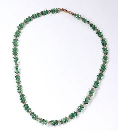 Sparkly, high-quality green quartz is set off by Swarovski Crystals in Peach Satin for this dressy necklace that stands out from the rest. The necklace measures 20" from end to end and clasps with a rose gold-colored lobster clasp. Your necklace will arrive in a gift box tied with red grosgrain ribbon, perfect for giving or keeping. To visit the rest of my shop, please go to: etsy.com/shop/magpiehandcrafted Thanks for stopping by! Green Quartz, Quartz Necklace, A Rose, Grosgrain Ribbon, Chain Styles, Or Rose, Lobster Clasp, Swarovski Crystals, Etsy Accessories