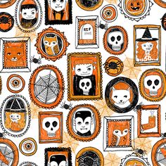 an orange and black halloween themed wallpaper