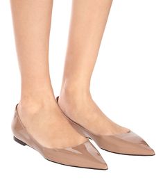 Love Patent Leather Ballet Flats in Beige - Jimmy Choo | Mytheresa Sneaker High Heels, Spring Flats, Patent Leather Ballet Flats, Leather Loafer Shoes, Pointy Toe Flats, Leather Ballet Flats, Women Sandals, Winter Boots Women, Womens Sandals Flat