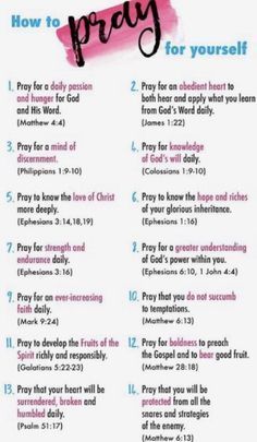 a poster with the words how to pray for yourself