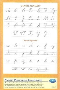 the capital alphabet is shown in this handwritten handwriting book, which includes cursive writing