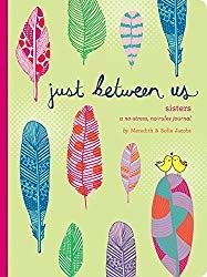 the cover of just between us, with colorful feathers and birds on it's back