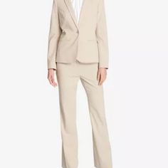 The Jacket Has Tear On Inside Only, Shown In Pic Calvin Klein Pants, Womens Calvin Klein, Light Beige, Pant Jumpsuit, Calvin Klein, Suit Jacket, Pants For Women, Size 4, Jumpsuit