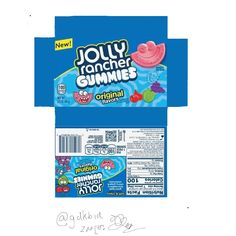 the packaging for jelly crunch gummies is shown in this drawing, it appears to have been