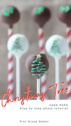 christmas tree cake pops with sprinkles on them