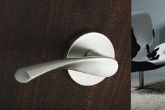 the door handle is designed to look like it has an interesting curved design on it