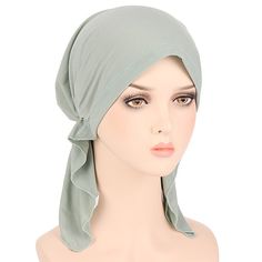 Season:Summer,Spring; Gender:Women's; Quantity:1 PC; Style:Simple; Occasion:Home,Daily; Material:Polyester; Function:Casual; Pattern:Solid / Plain Color; Listing Date:07/19/2022; Type:Turban Hijab Hat, Wrap Head Scarf, Inner Hijab, Fashion Cap, Fashion Female, Plain Color, Scarf Hat, Head Scarf, Hat Fashion