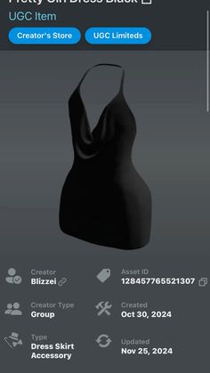 an image of a dress on the app store's web page, with other items displayed