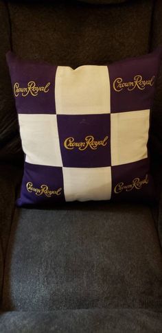 Crown Royal Bag Quilt, Crown Royal Diy, Crown Royal Crafts, Crown Royal Apple, Crown Royal Quilt, Burlap Coffee Bags, Crown Royal Bags, Purple Crown, Sewing Machine Quilting