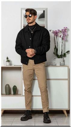 Discover 20 Winter Outfits Men You Need to Try This Year! Elevate your wardrobe with guys clothing styles that stand out. Get inspired by outfits quotes and find the perfect look for a bakal suami. From men stylish dress ideas to chic mens turtleneck outfits, we've got you covered. Embrace the warmth of a turtleneck outfit men love and impress at any event with stylish Xmas party outfits. Explore these trendy turtleneck outfits to stay fashionable all winter long. Men’s Fall Outfits Dressy, Neutral Fall Outfits Men, Cream Colour Pant Outfit Men, Neutral Mens Outfits Casual, High Top Shoes Outfit Men, Mens Spring Fashion Casual Street Styles, Black And Beige Outfit Men, Tan Shoes Outfit Men, Mens Neutral Outfit