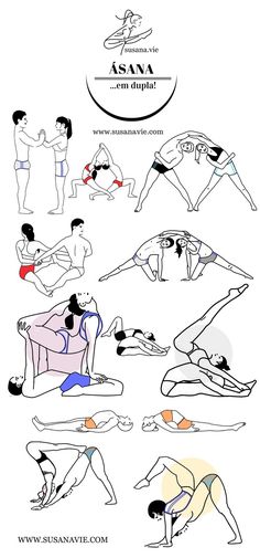 an image of people doing yoga poses in different positions, including the legs and arms