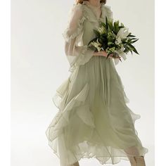 Olivia Mark - Mint Green Long-Sleeve Formal Dress with Fairy Dress Design Fairy Dress Design, Moss Green Dress, Light Moss Green, Olive Clothing, Long Sleeve Dress Formal, Evening Gowns Elegant, Fairy Dress, Mermaid Dress, Moss Green