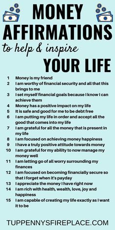 a poster with the words money affirmations to inspire your life in black and white