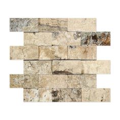 a white and brown marble tile wall