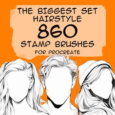 the biggest set hairstyle 480 stamp brushes for procreate