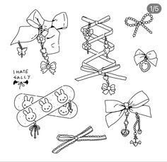 an image of hand drawn jewelry items