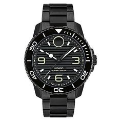 Movado 45mm Bold Swiss Made Quartz Titanium Bracelet Watch - Supplier Model #: 3601128Manufacturer Part Number: BLACK: 3601128 Movado Mens Watches, Movado Bold, Movado Watch, Titanium Watches, Titanium Quartz, Titanium Bracelet, Mineral Water, Bracelet Black, Black Case