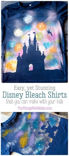 an easy t - shirt to sew with the silhouettes of disney's castle