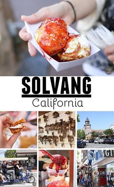 a collage of photos with the words solvang california