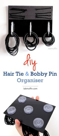 Bobby Pin Storage Ideas, Hair Tie Holder Diy, Diy Hair Tool Holder, Hair Tie Holder Diy Organizers, Hair Assesories Organizer Diy, Hair Accessories Organization Diy