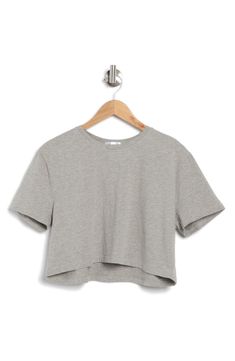 A boxy cropped silhouette lends flirty flare to a cotton-blend T-shirt. Crewneck Short sleeves 90% cotton, 10% polyester Machine wash, tumble dry Imported Boxy Tshirt Outfits, Boxy Tshirt, Boxing T Shirts, Crop T Shirt, Clothes Shopping, Tshirt Outfits, Good American, Crop Tshirt, Crop Tee