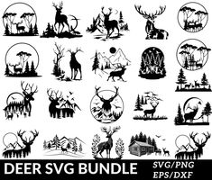 deer svg bundle for silhouettes