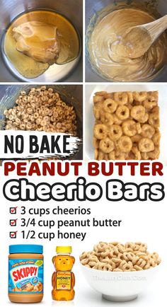 peanut butter cheerio bars recipe with instructions to make them