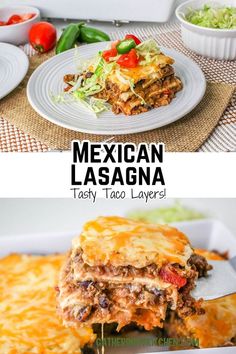 mexican lasagna casserole with meat and cheese