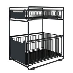 PRICES MAY VARY. {Large Storage Space}: With a size 14.6"L x 11"W x 17.1"H, this pullout organizer offers large storage spaces under sinks in kitchen and bathrooms, as well as on countertops and in cabinets. {Sturdy Construction}: This sliding basket organizer is made of thick iron with eco-friendly black coating. The more it stores, the more stable it is. {Multi-functional & Easy Installation}: Just assemble the frame and sliding the drawers into the rail, the installation is finished. Assemble Pull Out Cabinets, Under Sink Organizer, Under Sink Cabinet, Cabinet Organizers, Under Sink Storage, Under Sink Organization, Sink Storage, Drawer Design, Sink Organizer