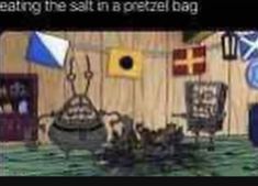 an image of a tv screen with the caption saying eating the salt in a crystal bag