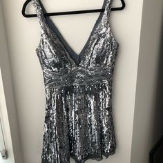 Silver Sequin Mini Dress Silver Sequin Mini Dress, Nye Dress, Sequin Mini, Sequin Mini Dress, Silver Sequin, Sequin, Size 4, Mini Dress, Womens Dresses