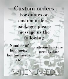 a sign that says, custom orders for customers on the back of a phone screen