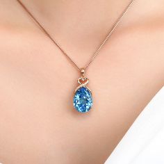 2Ct Natural Blue Sapphire Pendant Necklace Women Jewelry Luxury Light Blue Pendant Necklace, Sapphire Necklace Simple Stone, Rose Gold Pendant Necklace, Blue Sapphire Pendant, Sapphire Necklace Pendants, Blue Sapphire Gemstone, Topaz Jewelry, Gold Jewelry Necklace, Sapphire Pendant