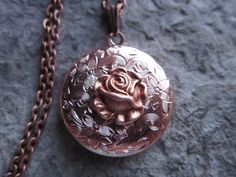 Beautiful rose gold plated round locket, I also have this in heart shaped, so please do browse my shop. AMAZING DETAILS The locket has been professionally plated with a gorgeous shiny pink 24k rose gold and an ultracoat has been added to protect finish and to add durability. The plating process has been done with high quality materials and processes. It is completely lead and nickel free and manufactured in the United States. The locket is Victorian style with beautiful etching on the front and Elegant Rose Gold Locket Necklace For Valentine's Day, Valentine's Day Rose Gold Elegant Locket Necklace, Rose Gold Locket Necklace For Mother's Day Anniversary, Elegant Rose Gold Locket Necklace For Mother's Day, Rose Gold Locket Necklace For Anniversary On Mother's Day, Rose Gold Locket Necklace For Anniversary And Mother's Day, Rose Gold Engraved Jewelry For Wedding, Engraved Rose Gold Jewelry For Weddings, Engraved Rose Gold Wedding Jewelry