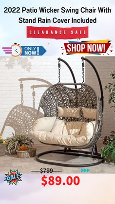 a swing chair that is on sale for $ 89 00