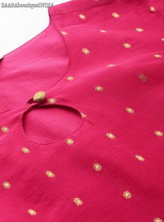 HAND CRAFTED KURTA SET DESCRIPTION *Pink and gold-toned self design kurta with trousers *Pink and gold-toned straight calf length kurta, has a keyhole neck, three-quarter sleeves, straight hem, side slits *Pink Solid trousers, has partially elasticated waistband, hook and eye closure *Fabric:- Top fabric: 100% Polyester Bottom fabric: 100% Cotton *Wash Care:- Hand-wash AVAILABLE IN 6 SIZES THEY ARE IN FOLLOWING MEASUREMENTS IN INCHES:- XS:- Bust-34/Shoulder-14/Top Length-46/Bottom Waist-30/Botto Neck Design Back, Heart Shape Neck, Wedding Dress Women, Dress Designs For Stitching, Design Kurta, Women Party Dress, Kurti Sets, Kurta Neck Design, Kurti Set