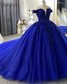 Royal Ball Dresses Princesses, Blue Royal Dress, Quinceañera Dresses, Quinceañera Ideas, 2023 Homecoming, Quinceñera Dresses, Blue Quince, Tulle Balls, Quinceanera Ideas