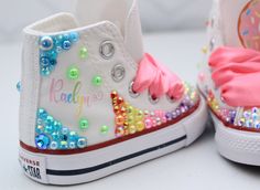 How adorable are these Donut inspired converse! The perfect shoe to complete the look!Please leave your name needed in the notebox during checkoutVisit the tutu section or search bar for the matching outfit! If you are unsure of sizing please scroll to the last photos for our size charts, or visit our size charts here--> https://pinktoesnhairbows.com/pages/size-chartAll sales are FINAL, Ship dates can be found directly on the listing, please view our policies in detail here---> https://pinktoesn Donut Shoes, Overalls Boys, Tutu Dress Costumes, Bling Converse, Girls Overalls, Matching Outfit, Birthday Tutu, Search Bar, Boys Sneakers