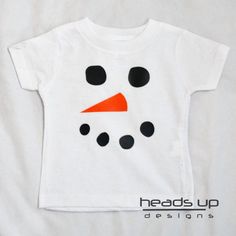 This adorable snowman shirt is perfect for your little one. Use it as a simple costume or to wear to celebrate the day! It also makes a great gift! It is made using high quality heat transfer vinyl and comes on a solid colored shirt. **SIZING** We use the Rabbit Skins/LAT brand shirts. These short sleeved shirts run true/slightly big in size, unlike other styles of this particular brand. Girl fit and unisex sizes available. Purchase the unisex sizing for a more relaxed fit. * Long sleeve availab Home Made Snow, Snowman Tshirt, Kids Christmas T Shirts, Airplane Shirt, Kid Christmas, Disney Frozen Birthday, Snowman Shirt, Snowman Faces, Christmas T Shirts