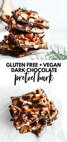 gluten free and vegan chocolate pretzel bark