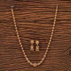 Long Gold Necklace Indian, Antique Necklace Set, Necklace Long Gold, Temple Jewellery Earrings, Long Gold Necklace, Gold Necklace Indian