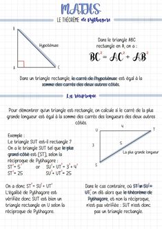 a sheet of paper with some writing on it, and an image of two triangles