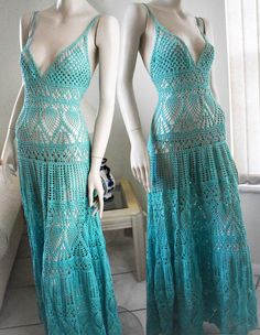 Lace Crochet Maxi Length Dress, Bohemian Crochet Lace Dress For Wedding, Bohemian Crochet Maxi Dress For Vacation, Beach Crochet Maxi Dress, Crochet Maxi Dress For Vacation, Blue Lace Crochet Beach Dress, Blue Lace Crochet Dress For The Beach, Blue Lace Crochet Dress For Beach, Blue Crochet Maxi Dress For The Beach