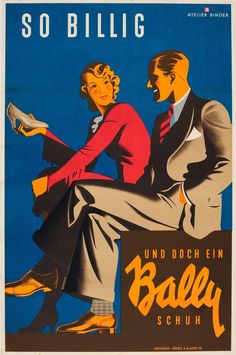 an old poster advertising ballet shows a man and woman sitting on top of each other